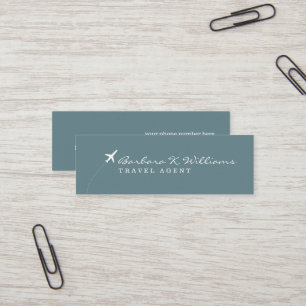 Minsta Elegant Blue Travel Agent Mini Visitkort