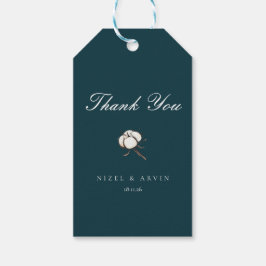 Minsta Elegant Bomullsdjup Grönt Bröllop Presentetikett