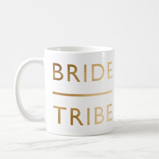 minsta elegant brid stam faux text guld kaffemugg (Vänster)