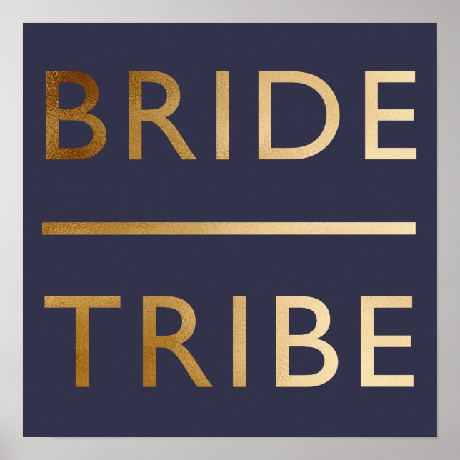 minsta elegant brid stam faux text guld poster (Framsidan)