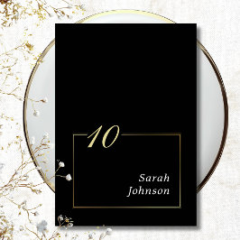 Minsta Elegant för ramsvartvitt Guld-skript, svart Bordsnummer