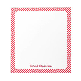 Minsta Elegant för Red and White Stripe Santa's Li Anteckningsblock