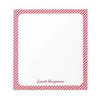 Minsta Elegant för Red and White Stripe Santa's Li Anteckningsblock