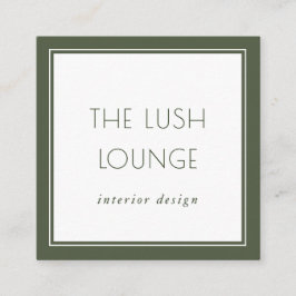 Minsta Elegant Grönt Ram Gräns Affärskort Fyrkantigt Visitkort