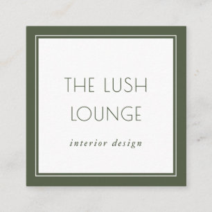 Minsta Elegant Grönt Ram Gräns Affärskort Fyrkantigt Visitkort
