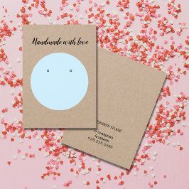 Minsta Elegant Kraft Light Blue Earring Card Visitkort