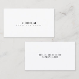 minsta elegant ren och vit visitkort