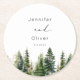 Minsta elegant-skog, bröllop underlägg papper rund