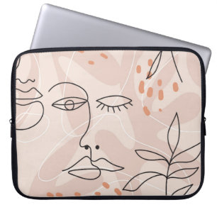 Minsta elegant sömlös mönster med en linjedra laptop fodral