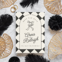 Minsta Elegant, svart och vit Spara datum