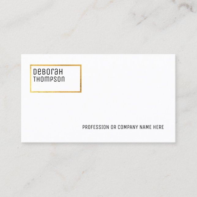 minsta elegant vit och ren visitkort (Framsida)