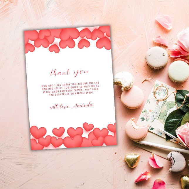 Minsta enkla lilla lilla lilla lilla lilla lilla b tack kort (Minimal Simple A Little Sweetheart Baby Shower Thank You Card)