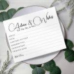 Minsta enkla Önskemål-kort för Bröllop Advice<br><div class="desc">Bröllop Advice och önskemål Cards for bride and groom keepsaké,  Önskemål för Mr & Mrs. - Möhippa,  Bachelorette Games.</div>