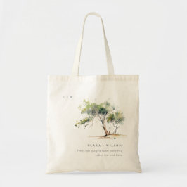 Minsta enkla vattenfärg Botaniska Träd Bröllop Tygkasse
