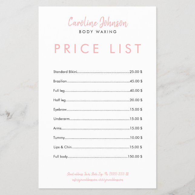 Minsta fälla för textdesign för brödtext i Vax Flygblad (Framsidan)