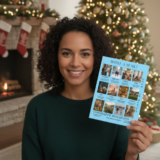 Minsta Familj Foto Årsöversikt Julkort