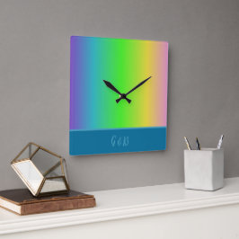 minsta färgmängd lgbtq gay pride månad fyrkantig klocka