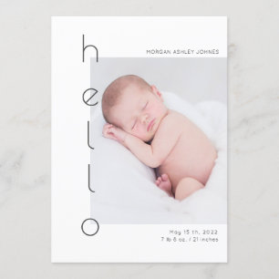Minsta födelseanmälan för foto från hej baby inbjudningar