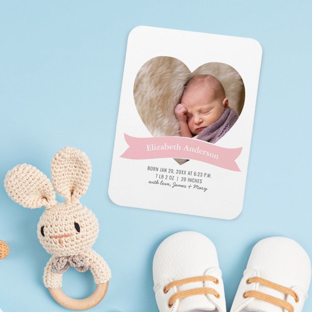 Minsta födelsemeddelande om Flicka-foto Magnet (Skapare uppladdad)