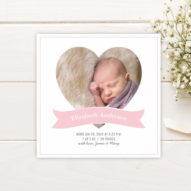 Minsta födelsemeddelande om Flicka-foto Magnetisk Inbjudningskort (Skapare uppladdad)