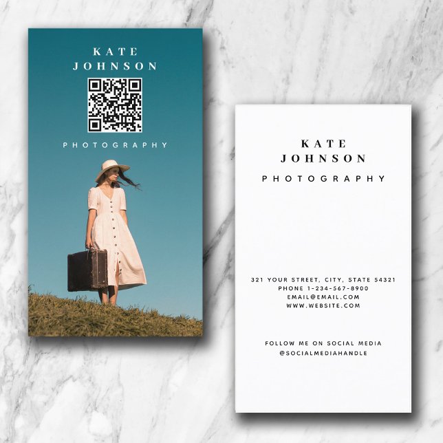 Minsta foto-fotoskrivare QR-kod Social-media Visitkort (Skapare uppladdad)