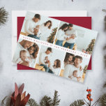 Minsta fotoskott i modern familj i julafton Red Julkort<br><div class="desc">Fira helgdagarna med en gnutta elegans genom att använda vårt enkla Modern-Helgdag i julfamiljen. Det här genomtänkt designade kortet omfattar familjesätten och festsäsongens glädje, vilket gör att du kan visa dina omhuldade minnen i en vacker och anpassade layout. Röd accent färg. 📸 Fotokollage för familjen: Med plats för fem foton...</div>