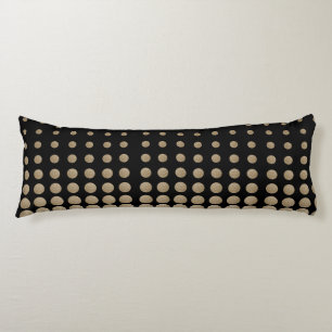 minsta geometriska svarta guld glitter polka dots kroppskudde