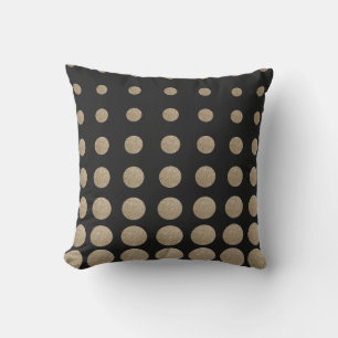 minsta geometriska svarta guld glitter polka dots kudde