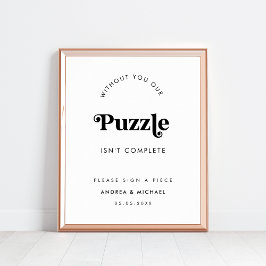 Minsta Gestbook Bröllop-tecken för Retro-skript Poster