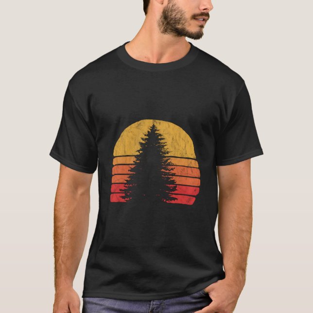 Minsta Gräs Träd-design för Retro Sol - - grafik 8 T Shirt (Framsida)