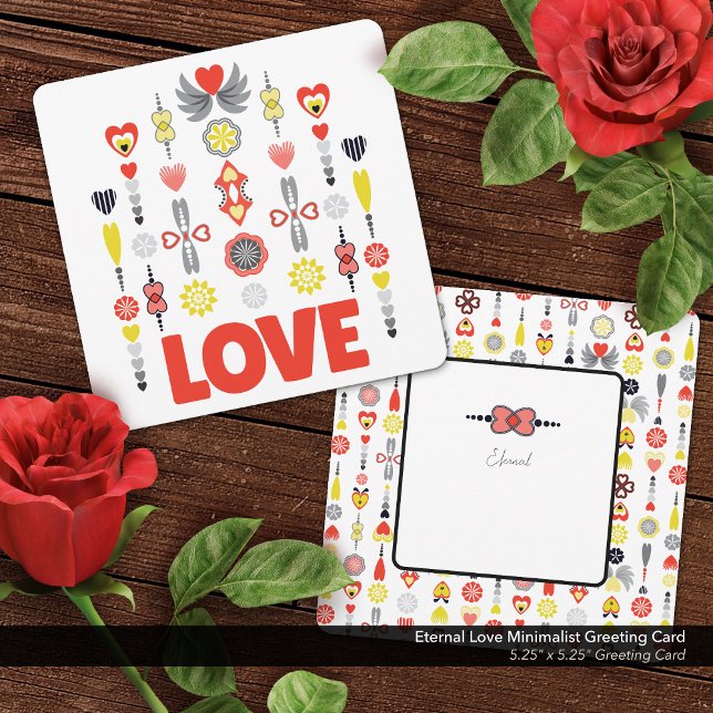 Minsta gratulationskort för yttre Kärlek (Eternal Love Greeting Card, Bold and Vibrant Minimalist Design)