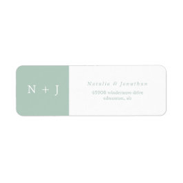 Minsta grönt av brud groom initialer returadress etikett