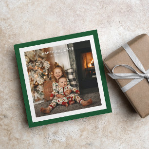 Minsta Grönt fet kvadrat-Gräns 1-fotomul Julkort