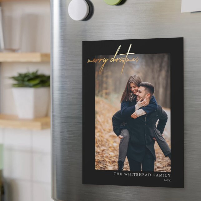 Minsta Guld God jul Black Magnetic Card (Skapare uppladdad)