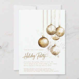 Minsta Guld-prydnadsföremål Baubles jul Party Inbjudningar