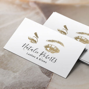 Minsta Guld-streck och brows Makeup Artist Salon Visitkort