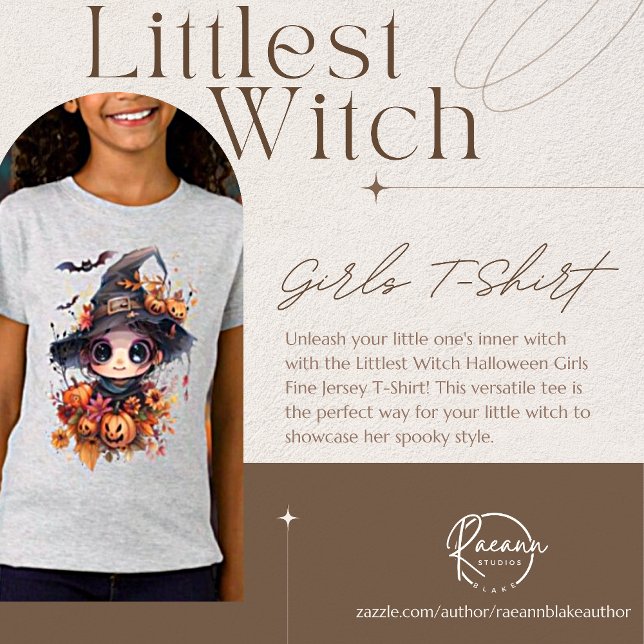 Minsta Häxan Halloween Flickor Fin Jersey T-Shirt (Skapare uppladdad)