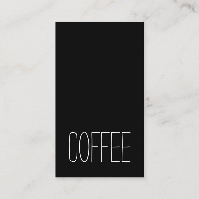 Minsta hindra det mörka vertikala kaffekortet för visitkort (Framsida)