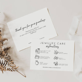 Minsta instruktioner för smyckesvård Örhänge Föret Tilläggskort