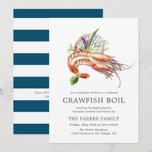 Minsta Kräftor  Ocean Blue Rand Inbjudningar