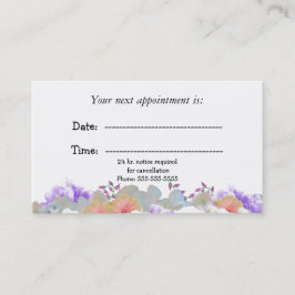 Minsta läkarbesökskort för Blommigt Tidsbeställning Kort