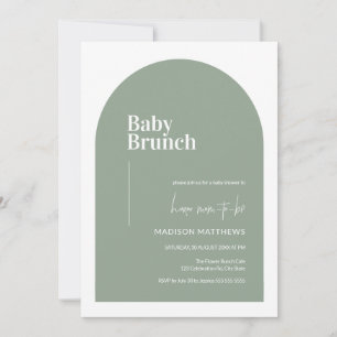 Minsta lilla Baby Brunch-babydusch för Sage Grönt Inbjudningar