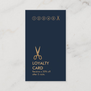 Minsta lodrät LoyaltyCard för saxhårstylist Visitkort