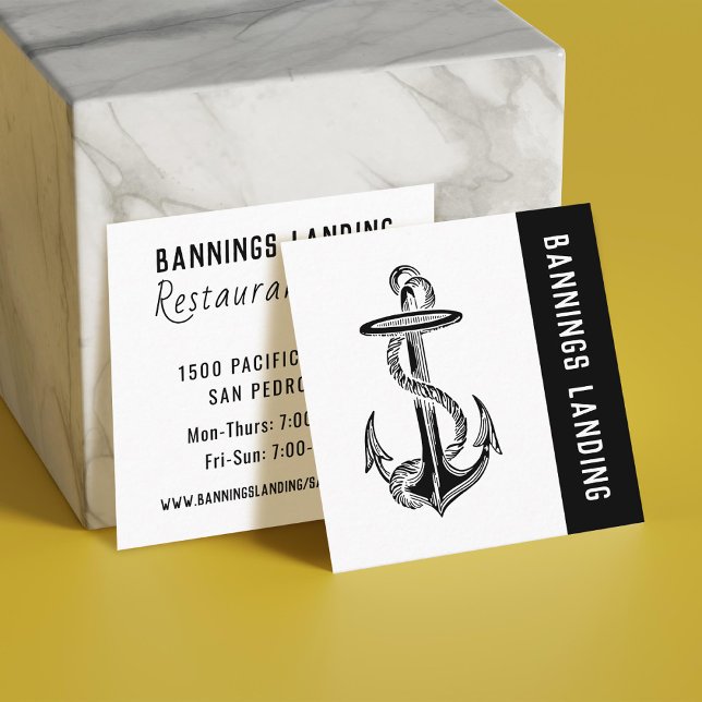 Minsta Logotyp, svart och vit ruta Fyrkantigt Visitkort (Skapare uppladdad)