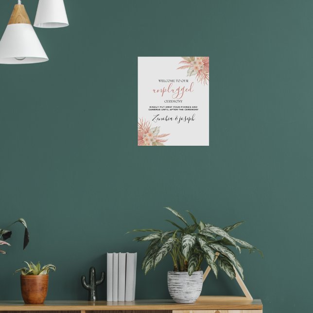 Minsta Löv Boho Blommigt Bröllop-icke-ansluten sig Poster (Vardagsrum 1)