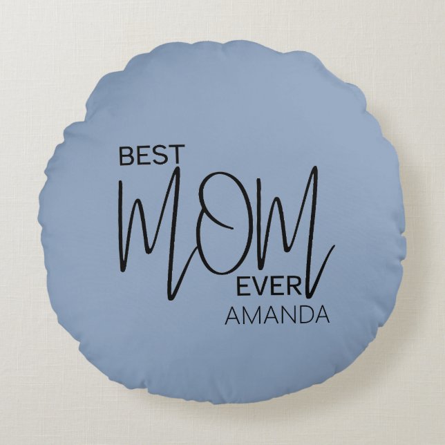 Minsta Mamma någonsin för handskrivet skript Rund Kudde (Framsidan)