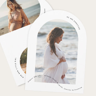 minsta meddelande om fotoarch baby gravid inbjudningar
