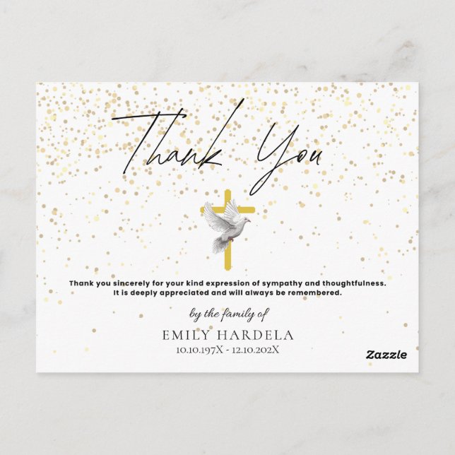 Minsta minneskort - Kor och duva Vykort (Baksida)