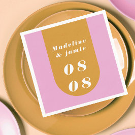 Minsta modern Rosa- och Gult-fet-datum för Retro-s Pappersservett