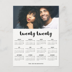 Minsta modern typografifotokalender 2020 vykort